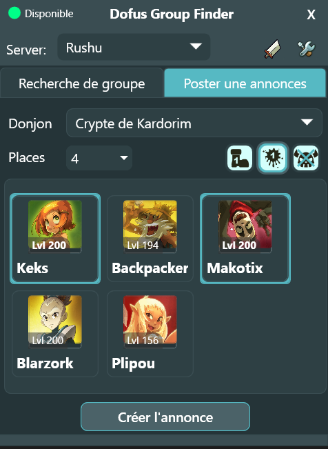 Création d'annonce